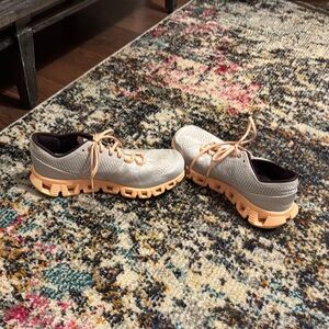 On Cloudflow Running Shoes - Gray and Peach